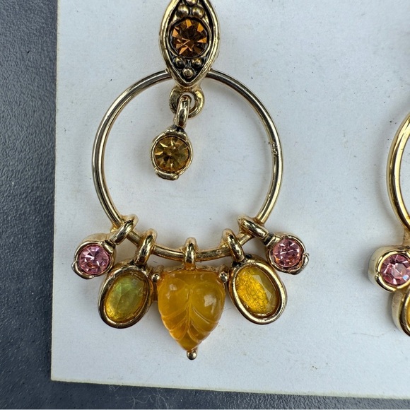 Sigrid Olsen Gold Earrings with Yellow and Pink Accents - Picture 3 of 8